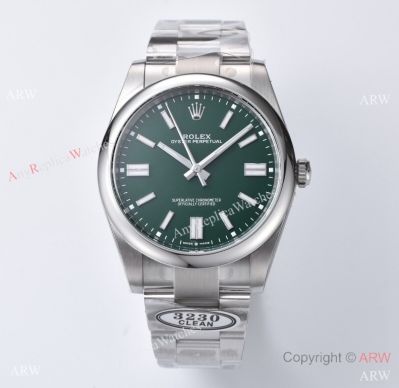 Clean Factory Super clone Rolex Oyster Perpetual 3230 Clean Green Face 41mm